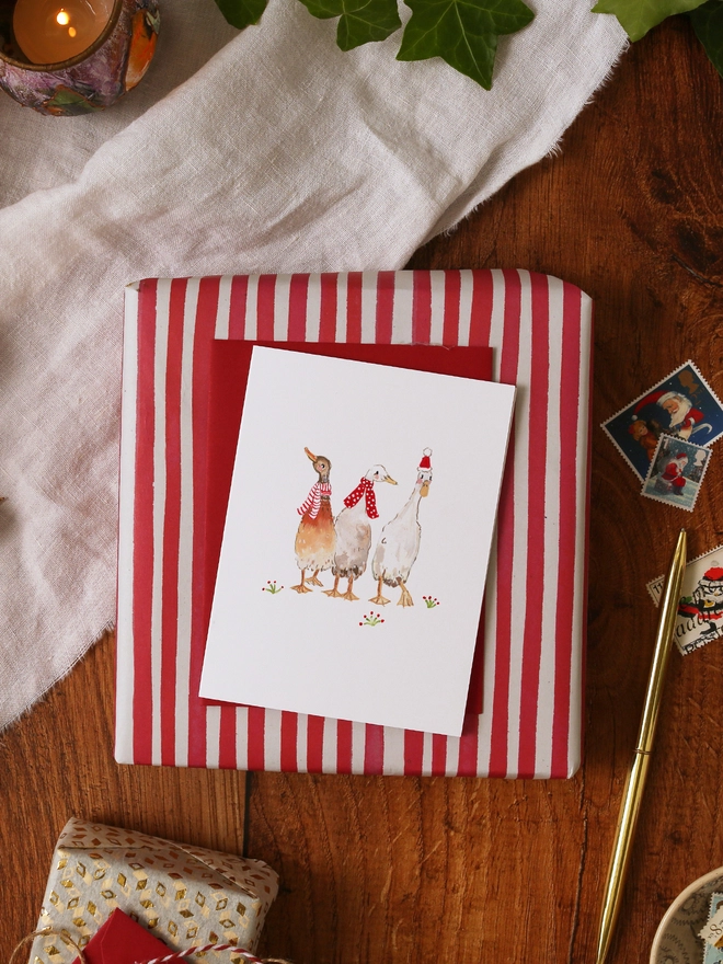 Christmas Ducks Mini Christmas Card