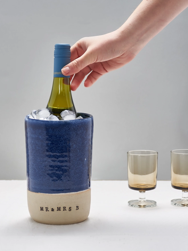 personalised ceramic wine cooler