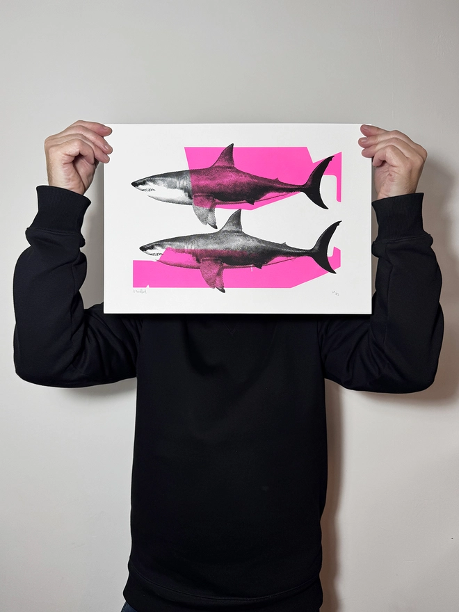 Shark Tank_A3 Screen Printed Poster_Holly and Co_main image