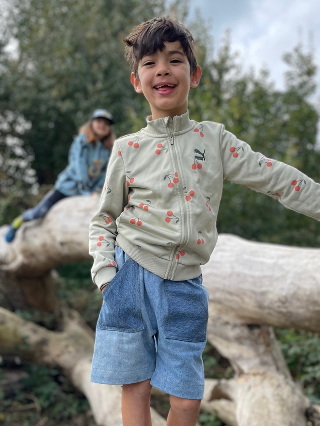Handmade Kids Recycled Denim Shorts 