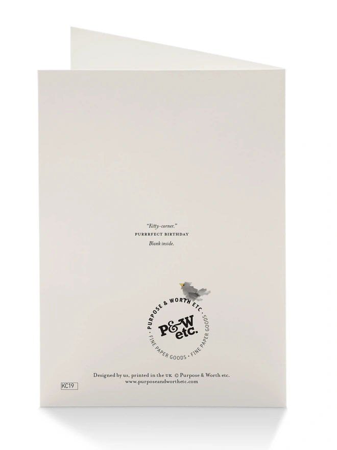 Cat Birthday Card Back