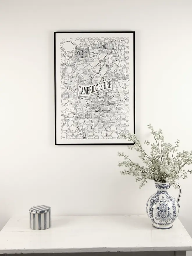 Cambridgeshire Poster Wall Art Print A2