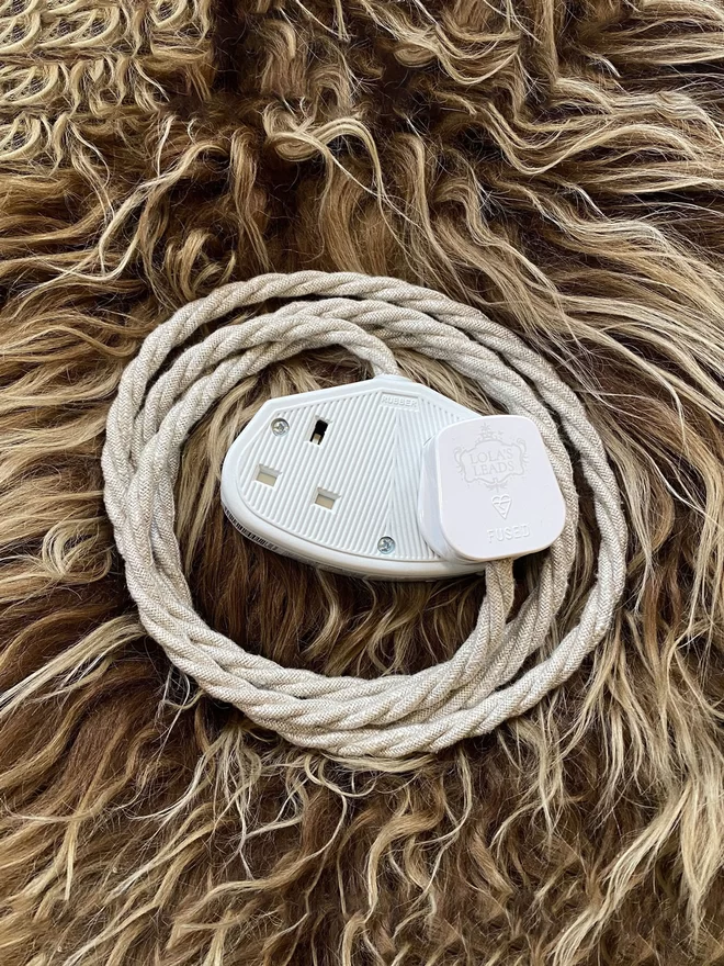 Lola's Leads Oatmeal Fabric Cover Extension Cable