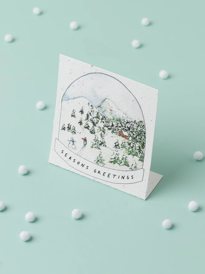Seasons Greetings Snowglobe Plantable Christmas Card