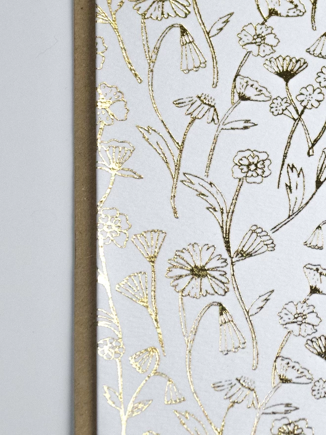  Gold Flower Hot foiled card design with recycled C6