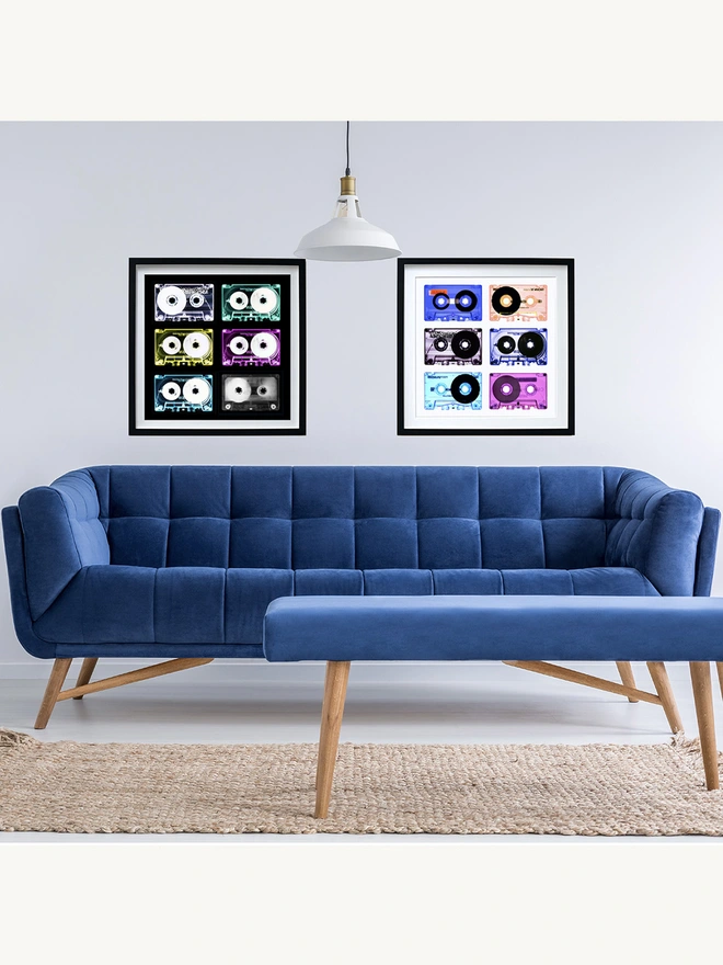 Tape Collection Pop Art Print Black and White