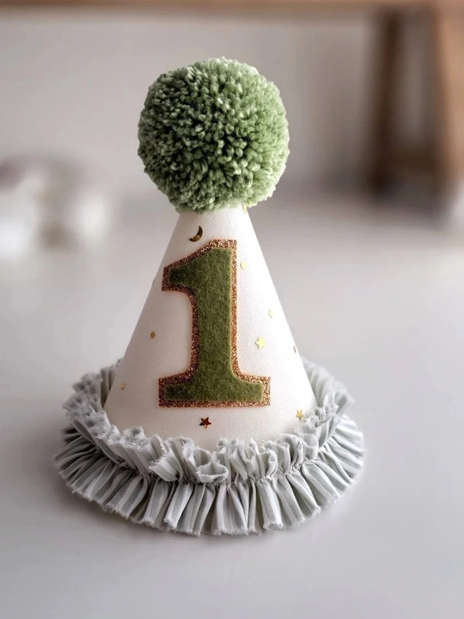 Green Stripe Birthday Hat 