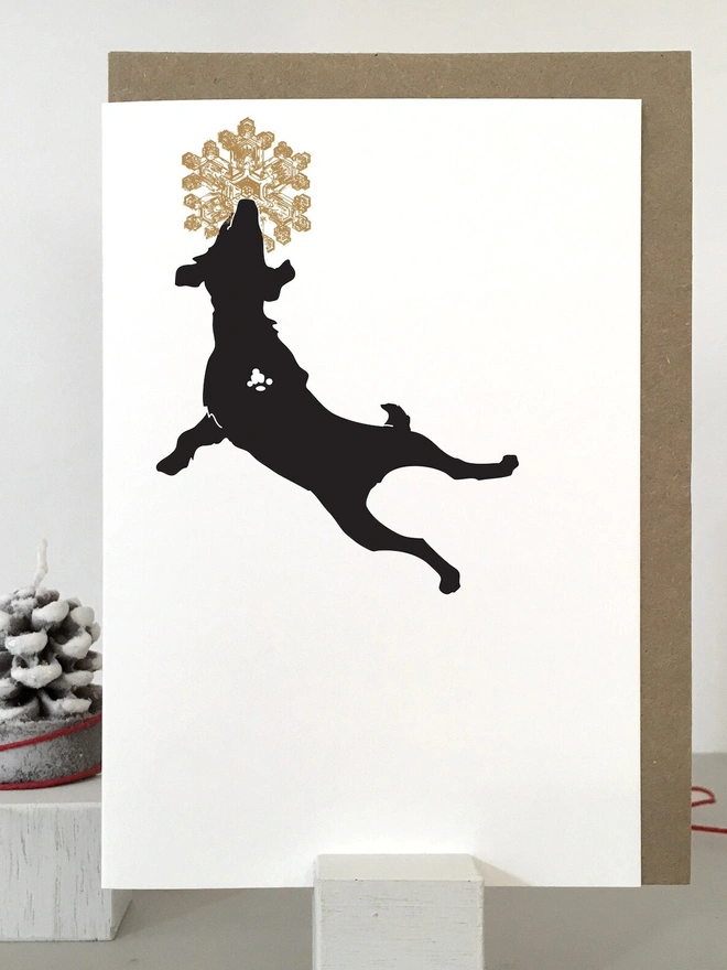 Christmas Puppy Snowflake Cards (Pack Of 1 Or 5)
