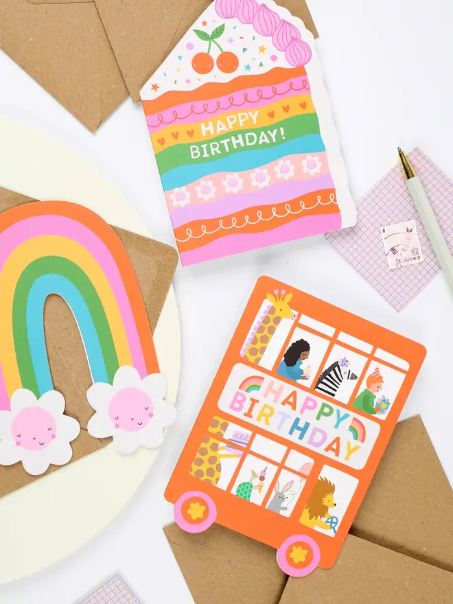 'Happy Birthday' Double Decker Bus Kid's Card