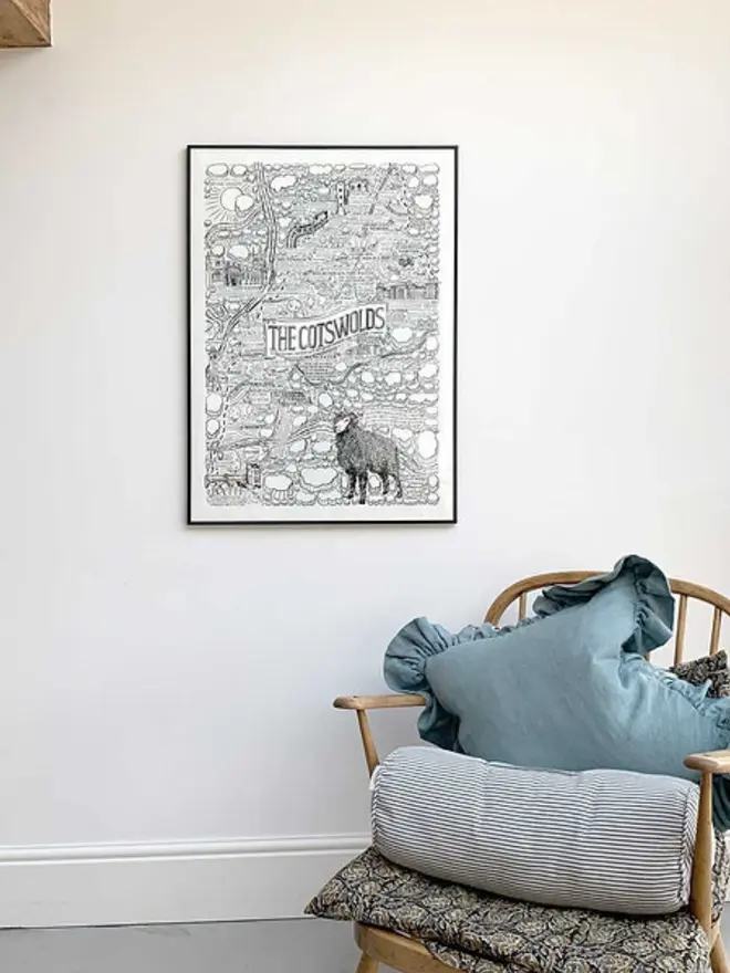 Cotswolds Poster Wall Art Print Chair