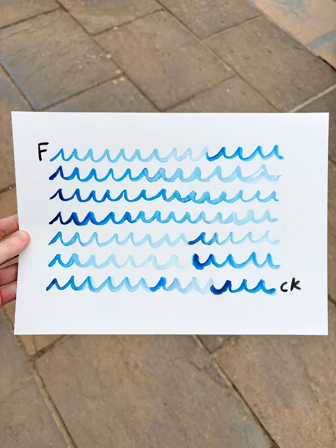 Fuuuck original artwork in watercolour and ink