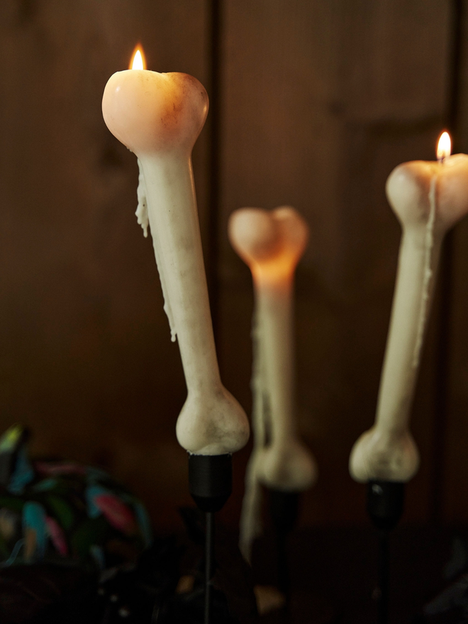 Halloween bone candle