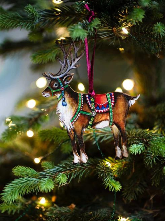 Christmas reindeer hanging decoration