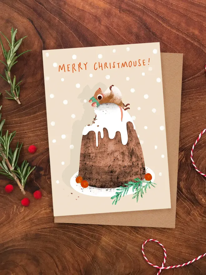 christmas mice illustrated christmas card pack