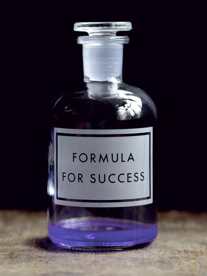Formula For Success Etched Apothecary Bottle