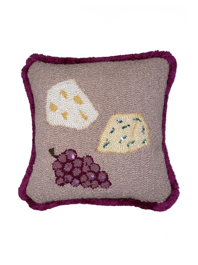 Cheese And Grapes Cushion