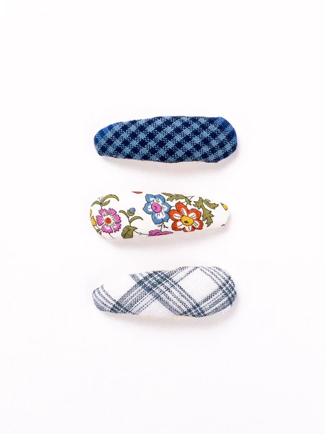Set of three hair clips for toddlers handmade 