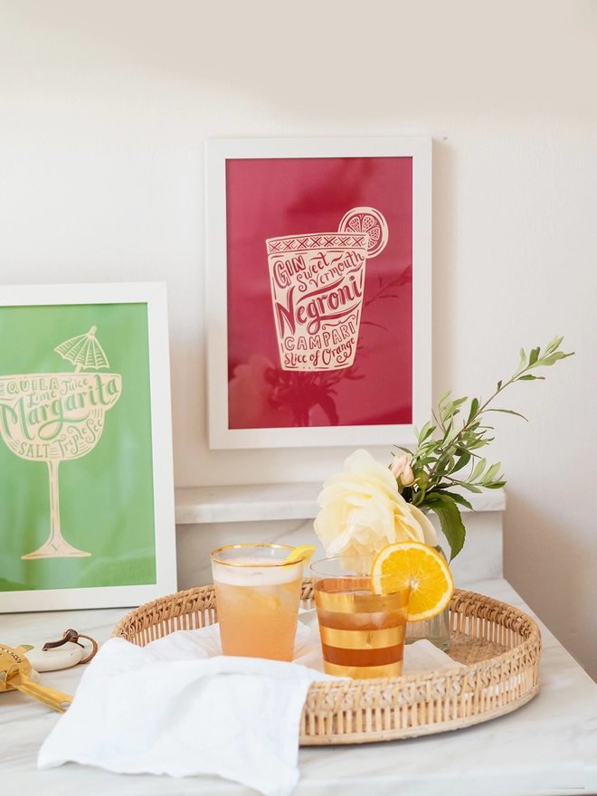 Margarita and Negroni posters