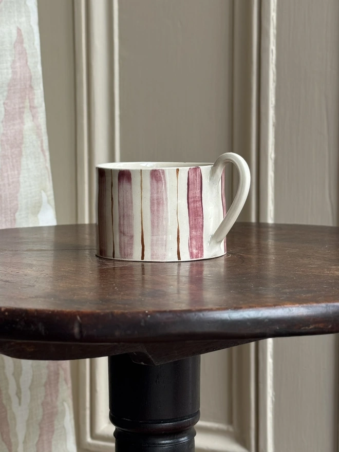 burgundy wash stripe mug