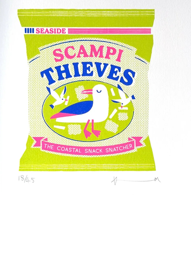 'Scampi Thieves' Limited Edition Hand-Pulled Screen Print