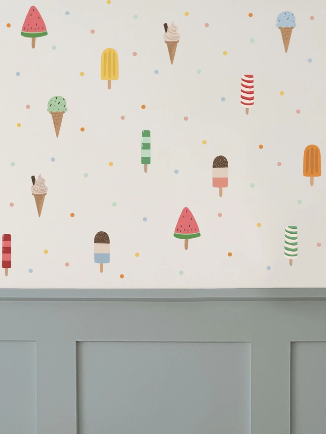 Ducks In A Row Ice Lolly Fabric Wall Stickers Wall Panelling