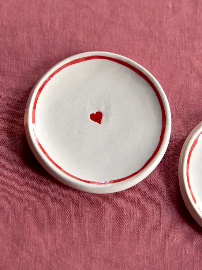 Ceramic heart trinket dish