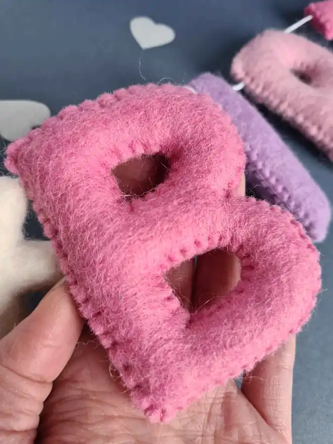 Pink Felt Happy Birthday Banner