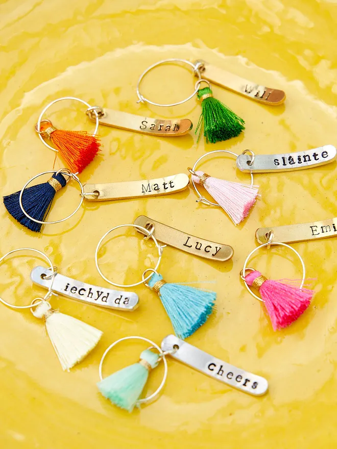 Personalised Glass Charms (Set Of 6)