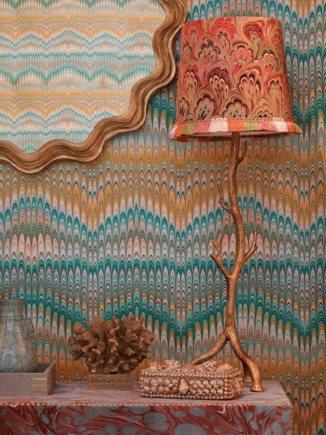 colourful patterned handmade wallpaper