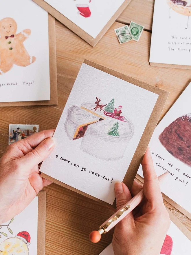 O come all ye cake-ful Christmas Card 