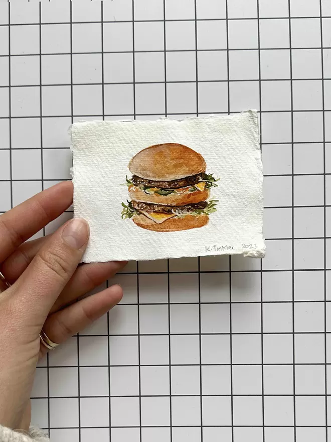 Big Mac original gouache painting 