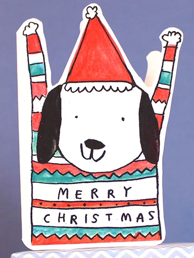 Cut-Out Christmas Jumper Dog Card