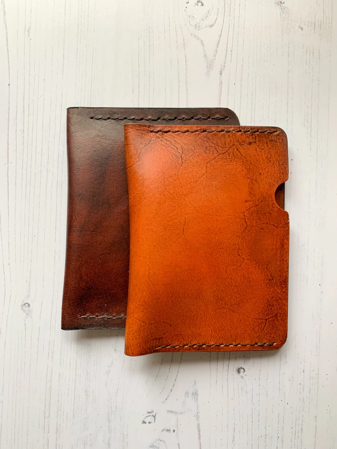Tan and mahogany passport cover