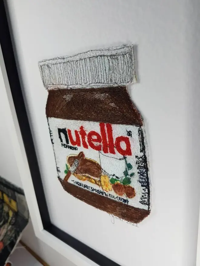 Nutella Tub Kitchen Embroidery Wall Art