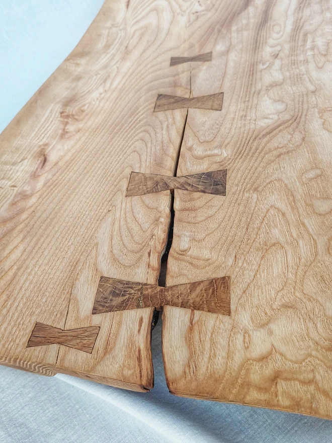 Handcrafted Ash Wood Serving Board with Oak Details
