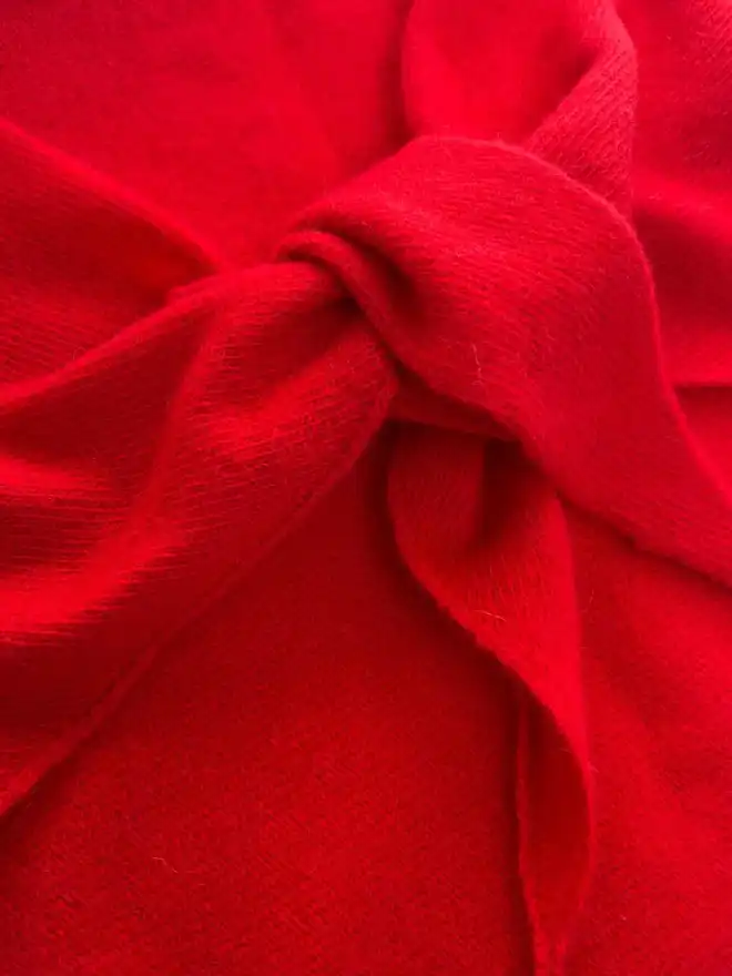 Red  Triangle Neckerchief Scarf Close Up