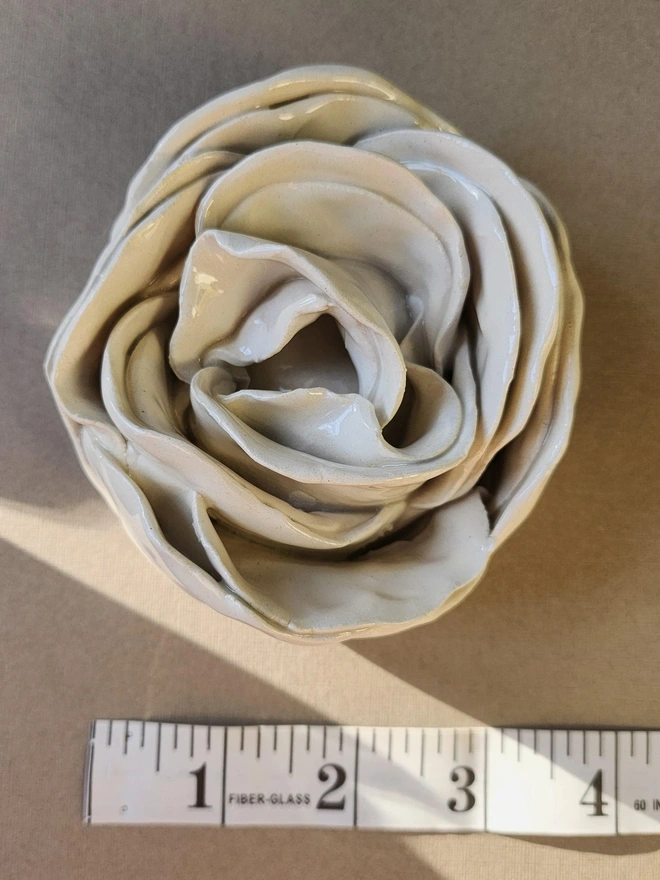 white ceramic flower art for wall pottery gift handmade unique modern interior decor