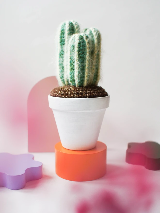 fluffy crochet cactus