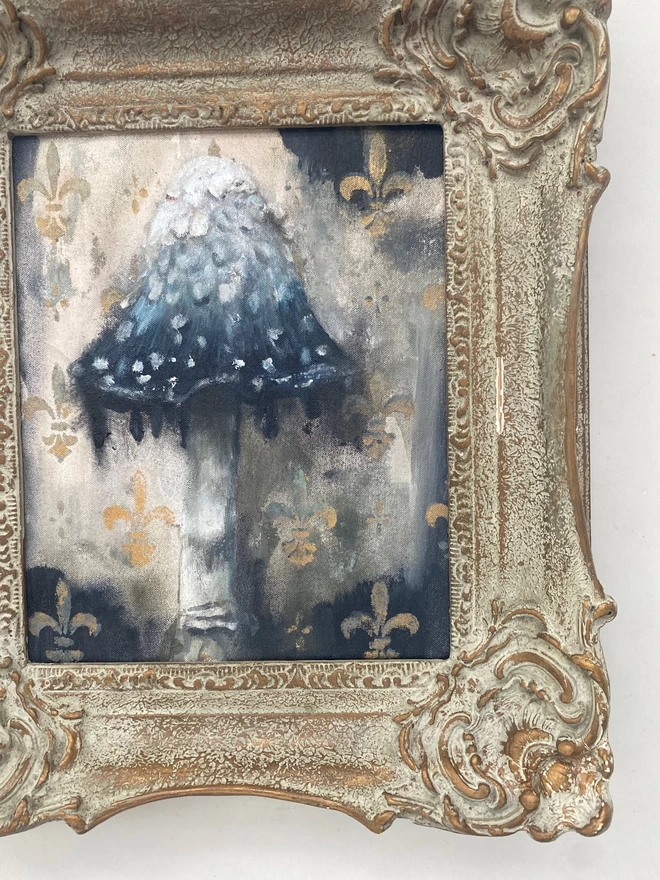 ink cap mushroom frame detail