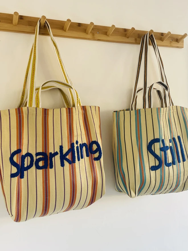 Embroidered Still n Sparkling Market Tote Bag