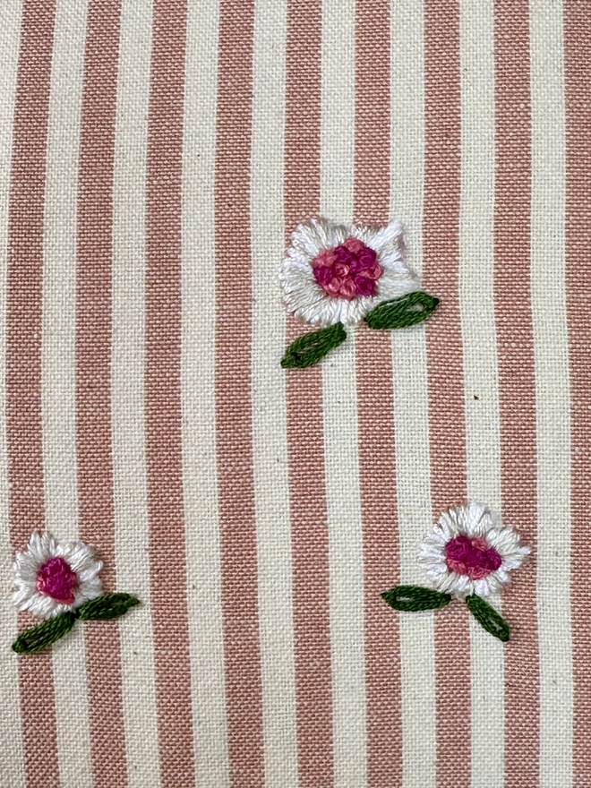 Personalised Pink Candy Stripe Cushion with Frill