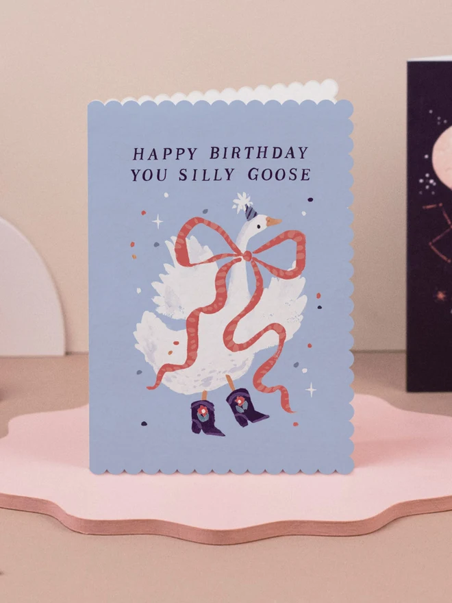 Silly Goose Birthday Card styled with other Sister Paper Co greeting cards