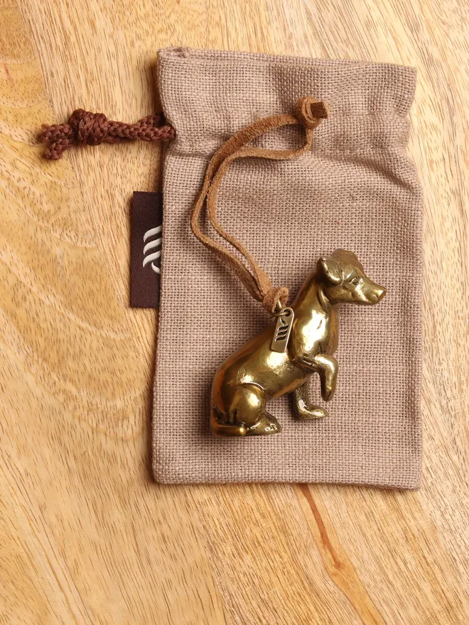 Metal Jack Russell Hanging Decoration with gift bag