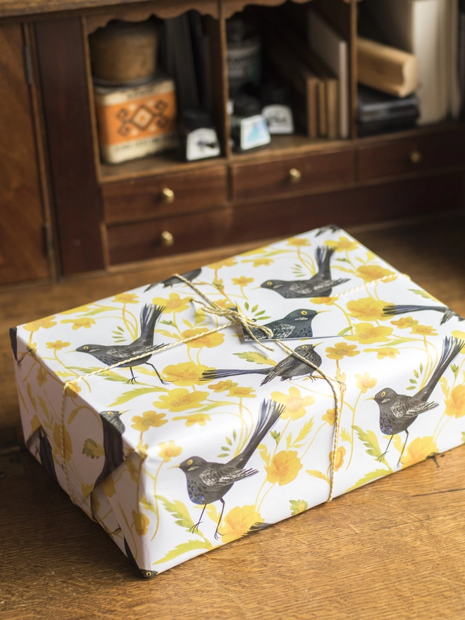 Blackbirds & Buttercups Wrapping Paper