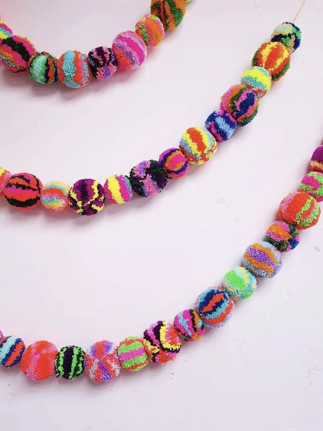 Rainbow Pom Pom Garland