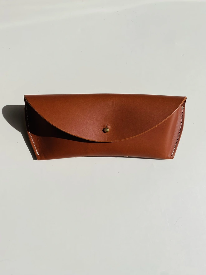 Brown leather sunglass case