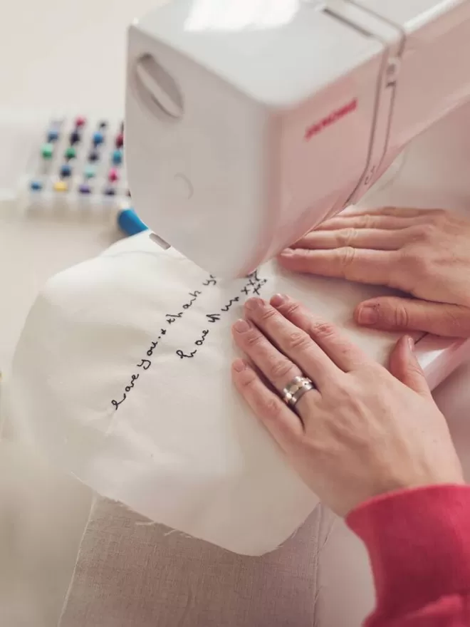 Making the Personalised Embroidered Handwriting