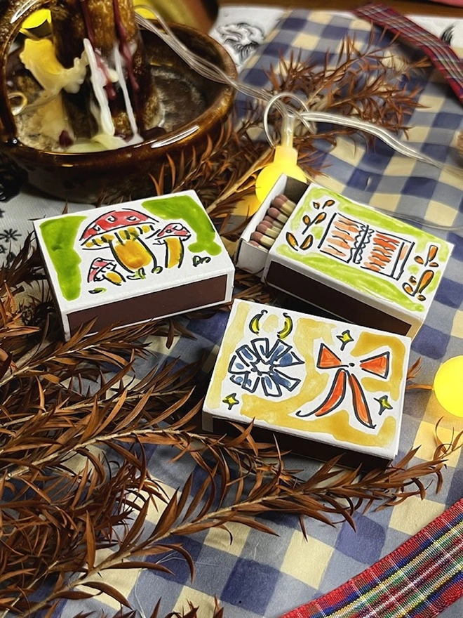  Autumnal Matchboxes, Three Pack 