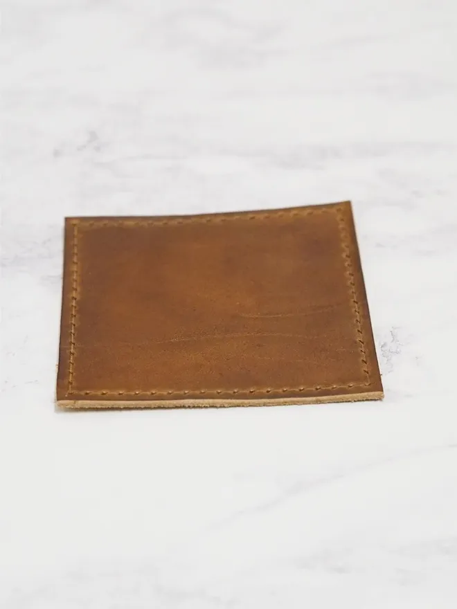 handmade leather coaster