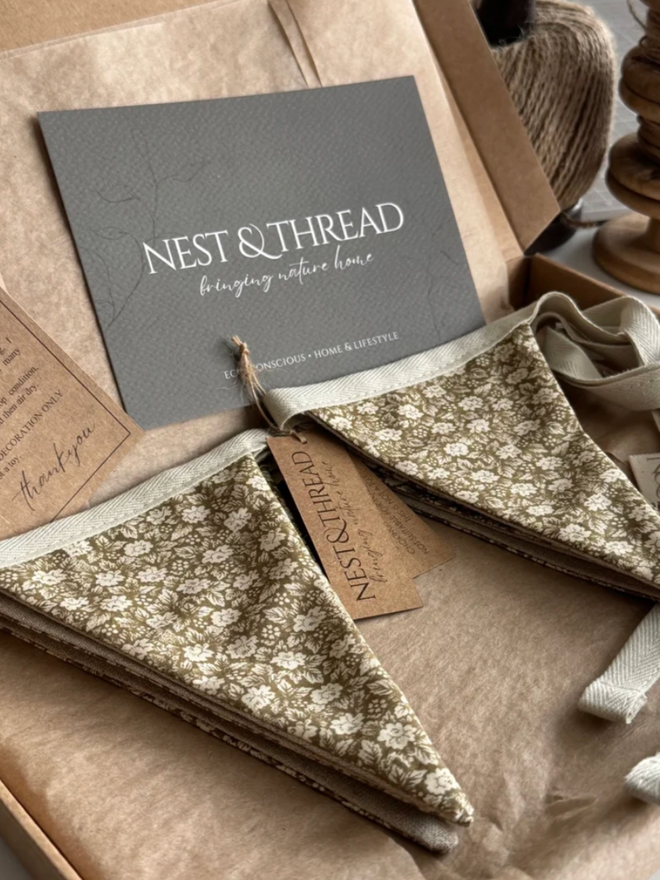 Floral Bunting. Bunting in a gift box.